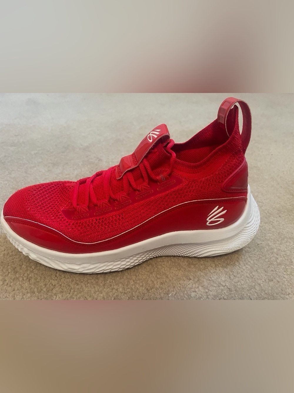 Under Armour Curry Basketball Shoes Red White Men’s Size 9 Athletic Sneakers